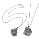 Natural Quartz Crystal Nugget Pendant Necklace with 304 Stainless Steel Chains NJEW-JN04385-02-5