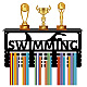 Creatcabin Porte-médailles de natation ODIS-WH0052-005-1