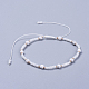 Adjustable Nylon Thread Braided Beaded Bracelets BJEW-JB04376-01-1