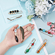Nbeads 8Pcs 8 Style Branch & Feather & Bamboo Shape Alloy & Iron Safety Pin Brooches JEWB-NB0001-15-3