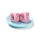 Cabujones decodificados de comida de imitación de cerdo lindo de resina opaca CRES-M016-01G-1
