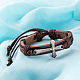 Унисекс модные браслеты кожаный шнур BJEW-BB15556-A-8