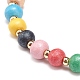 Bracelet en perles rondes tressées en bois naturel BJEW-JB08567-5