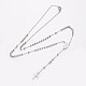 304 Stainless Steel Rosary Bead Necklaces NJEW-I205-14P-1