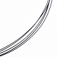 虎テールワイヤのネックレス作り  プラチナメッキのマグネットクラスプ付き  ブラック  145~150x0.38mm X-NJEW-130L-3
