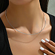 ステンレス製のシンプルな細いカラーのネックレス  リジッドチョーカーネックレス  ステンレス鋼色  15.75インチ（40cm） QV1917-2-3
