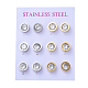 304 Stainless Steel Stud Earrings STAS-D0001-07B-3