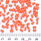 2穴ベーキング塗装ガラスシードビーズ  長方形  トマト  4.5~5.5x2x2~2.5mm  穴：0.5~0.8mm  約2000個/袋 SEED-S031-M-406-3