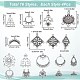 SUNNYCLUE 1 Box 64Pcs 16 Style Chandelier Charms Chandelier Connectors Charms Hollow Bohemian Celtic Knot Flower Components Links for Jewelry Making Charm Women Dangle Earrings Crafts Supplies Silver TIBE-SC0001-75-2