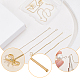 Benecreat 8 pièces 2 styles véritable accessoires d'enfilage de boucle d'oreille en laiton plaqué or 18 carats KK-BC0009-30-4