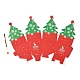 クリスマステーマ紙折りギフトボックス  鉄線＆ベル付き  プレゼント用キャンディークッキーラッピング  クリスマスツリー模様  9x9x15.5cm CON-G012-02B-2