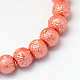 Chapelets de perles en verre texturée peinte texturée HY-Q002-6mm-25-4