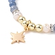 Bracelet et collier à breloques étoile en laiton SJEW-JS01268-6
