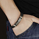 Fashion Cross Scripture Stainless Steel Bracelets BJEW-N0001-128-5