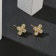 Серьги-гвоздики из латуни с микро-паве и прозрачным фианитом EJEW-G452-06G-1