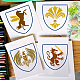 FINGERINSPIRE Heraldic Crest Coat of Arms Family Stencil 11.8x11.8inch Heraldic Crest Family Drawing Template Reusable Emblem Stencil Plastic Large Stencils for Painting on Wood DIY-WH0391-0513-5