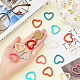 HOBBIESAY 32Pcs 8 Colors Acrylic Linking Ring Heart Pendants Love Colorful Split Ring Hollow Frames Bezel Links Connector Charms for DIY Necklace Earring Bracelet Jewelry Making Crafts OACR-HY0001-07-3