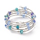 Glass Beads Five Loops Wrap Bracelets BJEW-JB09056-01-1