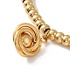 Vakuumbeschichtung 201 ineinandergreifender Knoten aus Edelstahl mit Kunststoffperle Charm-Armband mit runden Perlen für Damen BJEW-B057-01G-3