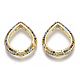 Brass Micro Pave Cubic Zirconia Spring Gate Rings ZIRC-S066-036A-NF-2