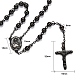 十字架十字架の男性のロザリオビーズネックレス  イースターのための304のステンレス鋼のネックレス  ガンメタ色  18.9インチ（48cm） NJEW-I011-6mm-04-5