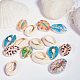 PandaHall Elite about 30pcs 10 Colors Spray Paint Cowrie Spiral Shell Beads Charms No Holes for DIY Crafts Home Decoration Arts SHEL-PH0001-08-5