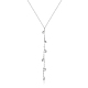 Rhodiniertes 925 Sterlingsilber mit klaren Zirkonia-Lariat-Halsketten für Damen AM0102-1