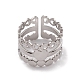 304 Stainless Steel Heart Wrap Open Cuff Rings for Women RJEW-G285-53P-2