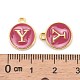 Golden Plated Alloy Enamel Charms ENAM-S118-08Y-3
