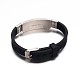 Jewelry Black Color PU Leather Cord Bracelets BJEW-G468-15-2