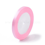 Single Face Satin Ribbon, Polyester Ribbon, Pink, 1/4 inch(6mm), about 25yards/roll(22.86m/roll), 10rolls/group, 250yards/group(228.6m/group)