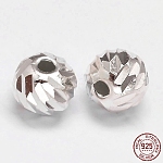 Phantasie Schnitt Silber Runde 925 Sterling Facettenperlen, Silber, 8 mm, Bohrung: 1.5 mm, ca. 44 Stk. / 20 g