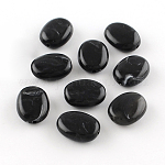 Oval Imitation Gemstone Acrylic Beads, Black, 19x15x7mm, Hole: 2mm, about 330pcs/500g