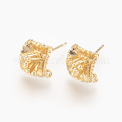 Brass Stud Earring Findings KK-O116-14G
