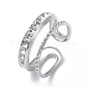 304 Stainless Steel Open Cuff Ring Finding RJEW-C046-08P
