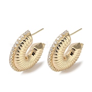 Brass Stud Earrings KK-L208-85A-G