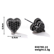 Шикарные латунные кубические серьги из циркония ZD1304-7