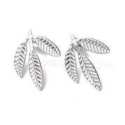 304 Stainless Steel Leaf Stud Earrings for Women EJEW-F300-11P