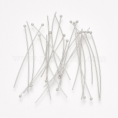 Messing Kugelkopfbolzen, Cadmiumfrei und Nickel frei und Bleifrei, Echt platiniert, 50x0.5 mm, 24 Gauge, Kopf: 1.5 mm
