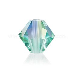 Cuentas de cristal preciosa®, cristal checo, bicono(451 69 302 rondelle), 50005 200 mar caribe ab, 3mm, agujero: 0.8 mm