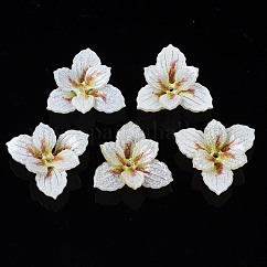 Abalorios de plástico, flor, blanco cremoso, 18x19x6mm, agujero: 0.8 mm