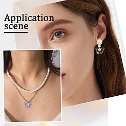 24шт 6 цвета латунь со стеклянными подвесками KK-SC0003-60