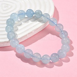 Браслеты из натуральных круглых бусин аквамарина для мужчин и женщин&nbsp;BJEW-U034-01A-02