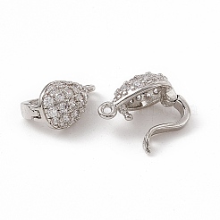 Застежки-твистеры из латуни с микропейвом и прозрачным фианитом KK-K271-10P