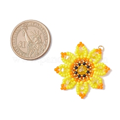 Подвески из стеклянных бусин в виде подсолнухов&nbsp;PALLOY-MZ00855