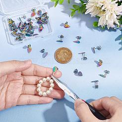 40 pieza de 5 estilos de accesorios para pendientes de acero inoxidable 304&nbsp;STAS-UN0044-32