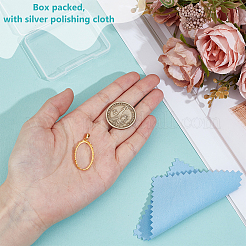 1 шт. 925 подвески из стерлингового серебра в форме овала с кабошонами STER-BC0003-39G