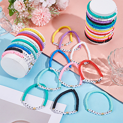 36шт 9 стиля браслеты из полимерной глины с бусинами для женщин и мужчин BJEW-UN00010