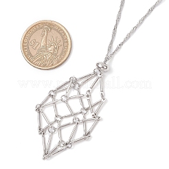 304 нержавеющая сталь макраме мешочек пустой держатель для камней изготовление ожерелья&nbsp;NJEW-JN05238-03