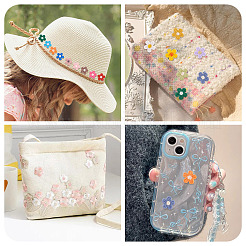 80 шт. 16 стиля цветочная компьютерная вышивка ткань нашивки на термоклей&nbsp;PATC-TA0001-14